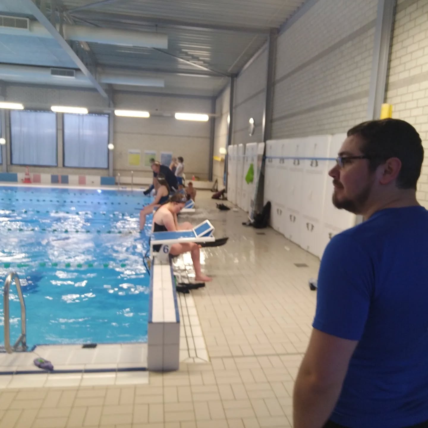 Finswimming session of the Pontos club at the pool in Wijchen