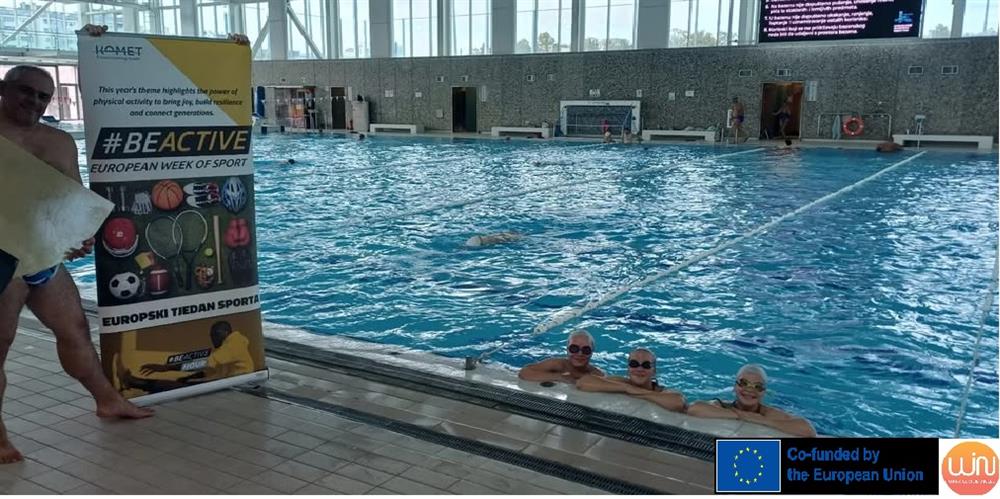Women swimmers at the European Week of Sport session in Zagreb, part of the WIN project